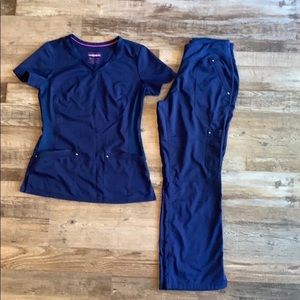 Purple Label Yoga Scrub Bottoms, S petite navy